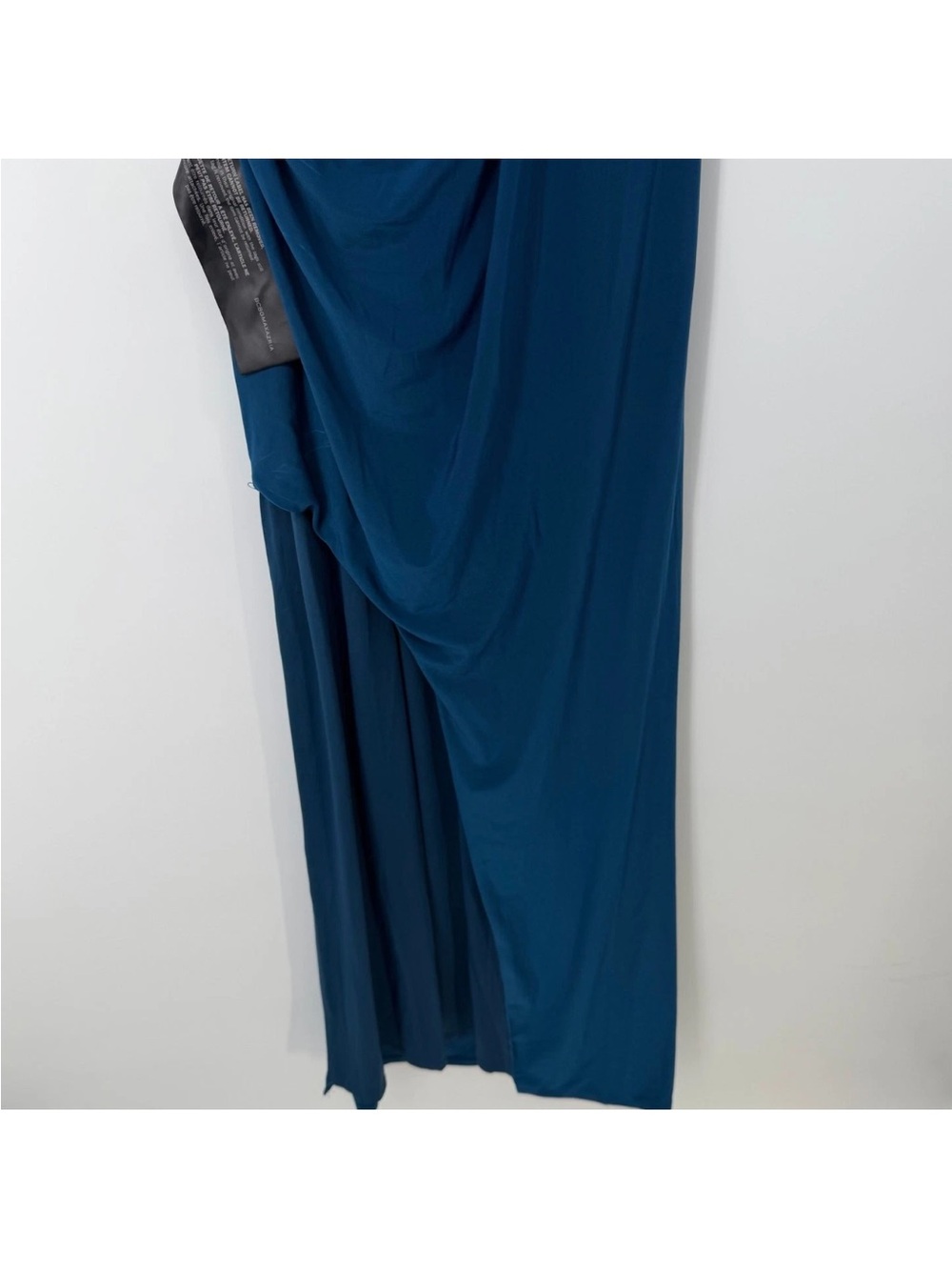 BCBG MaxAzria NWT Blue Cutout One Shoulder Maxi Dress XL Formal High Slit - Picture 5 of 6
